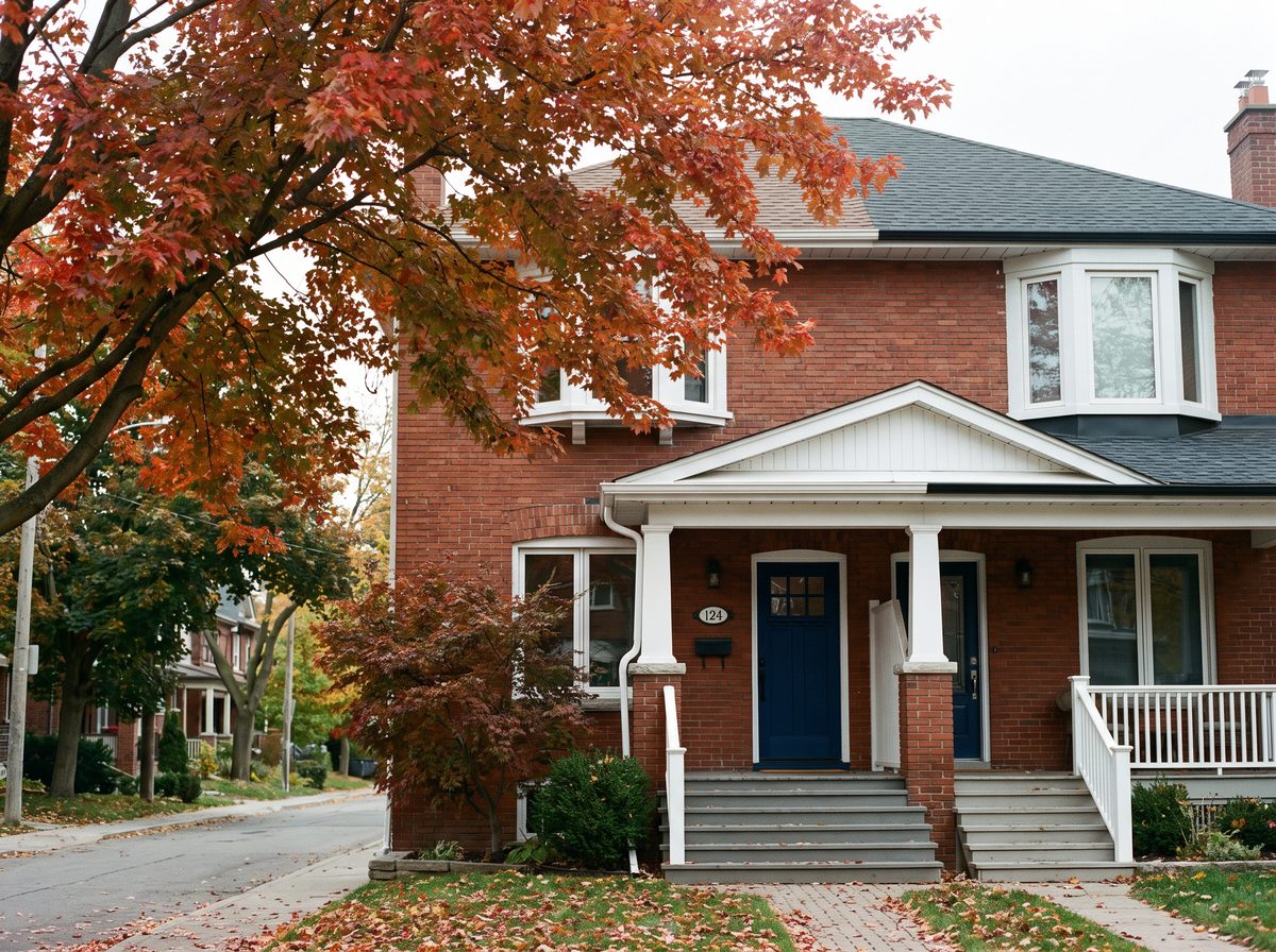 Two-storey home with freshly painted grey siding and crisp white trim, concept imagery
